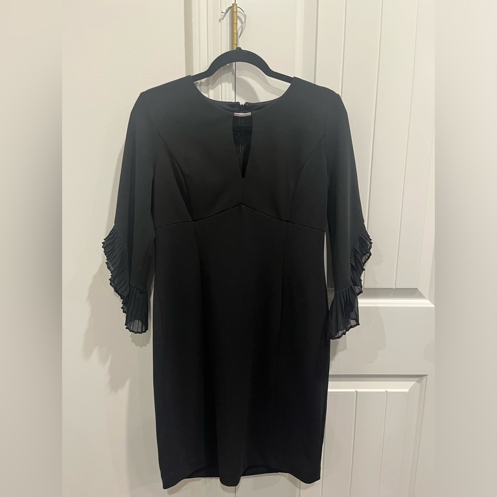 DKNY Black Dress with Ruffle Sleeves